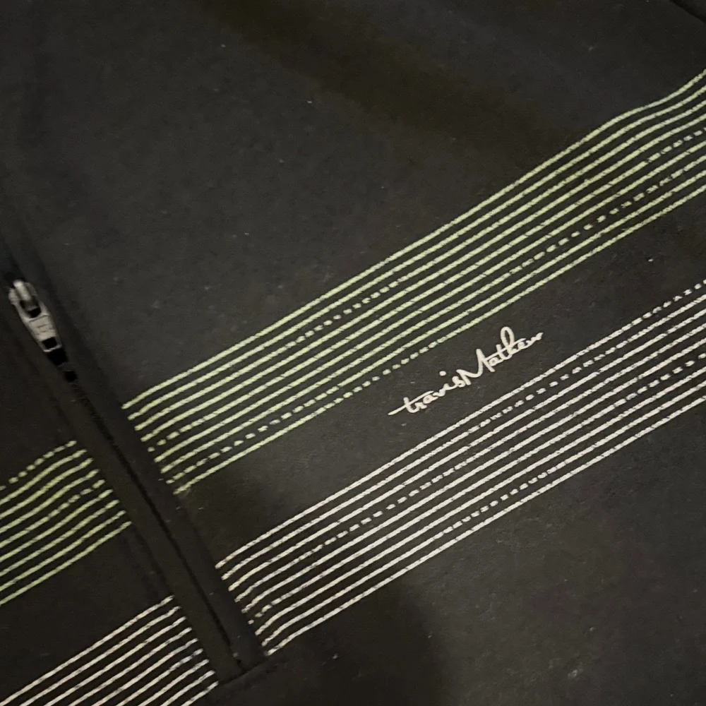 Travis Mathew Black Quarter-Zip Pullover with Stripes - Picture 2 of 3